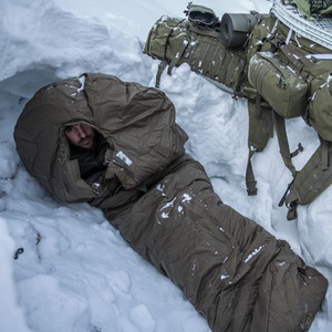 Schlafsack im Einsatz im Winter