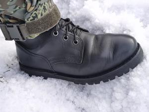 Springerstiefel auf Schnee